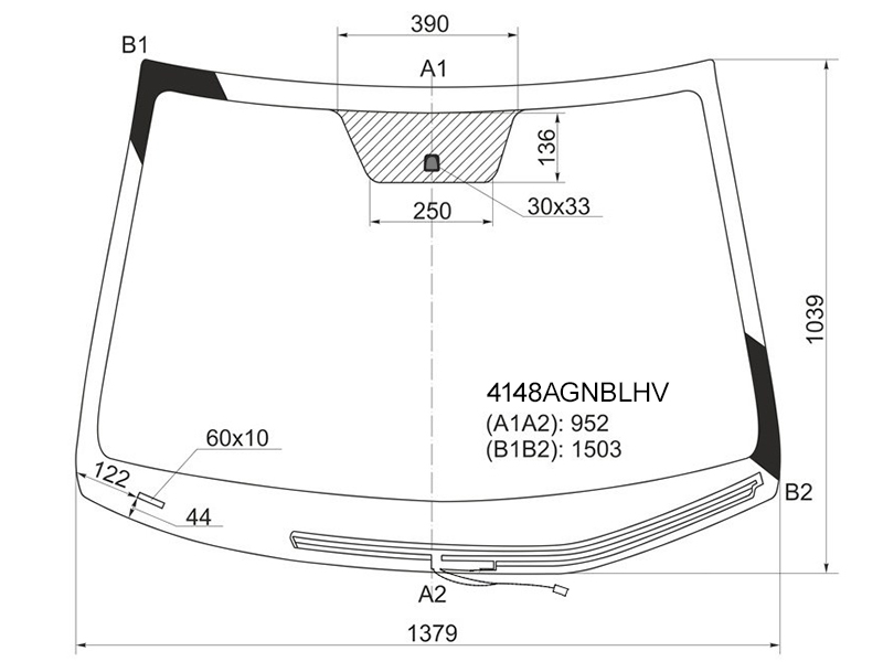 FUYAO Стекло лобовое (Обогрев щеток) Hyundai Solaris 10-17 / Kia Rio 11-17