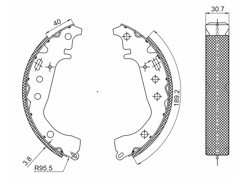 Деталь BAIKOR Колодки тормозные барабанные Toyota Allion (T240,T260) 01-16 / Corolla 00-19