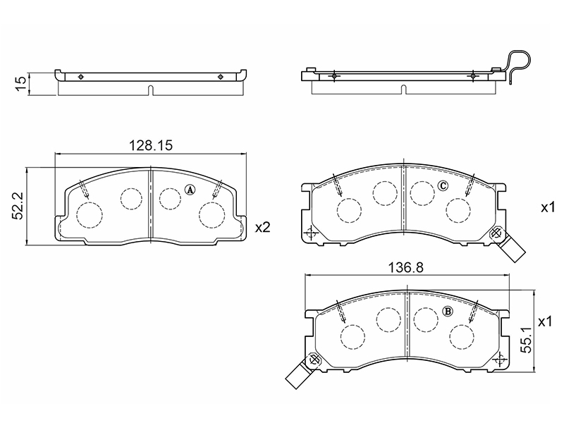 Деталь BAIKOR Колодки тормозные (Спереди) Toyota Estima 90-99 / Estima Emina 92-99