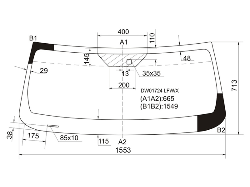 XYG Стекло лобовое (Датчик дождя) Jeep Cherokee 07-14 / Liberty 07-12