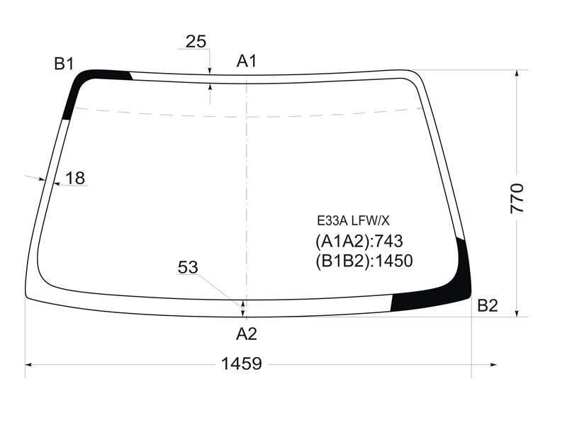 XYG Стекло лобовое Mitsubishi Eterna 88-92 / Galant 87-92