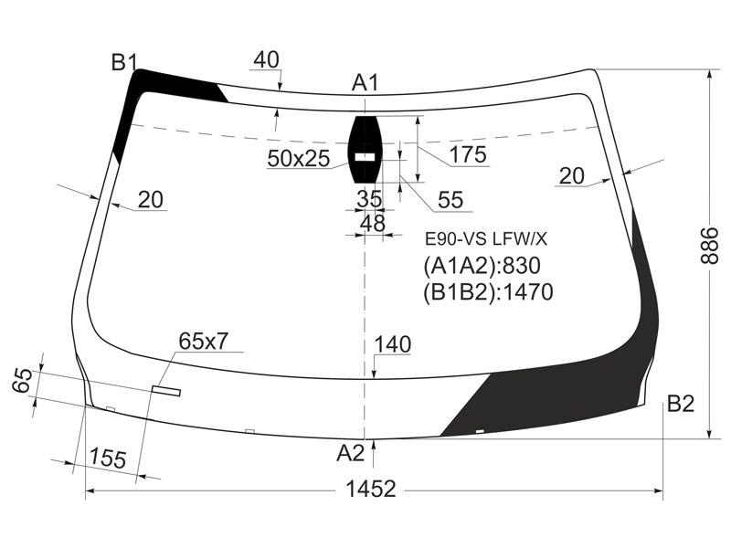 XYG Стекло лобовое (Датчик дождя) BMW 3-Series 05-14 / M3 06-13