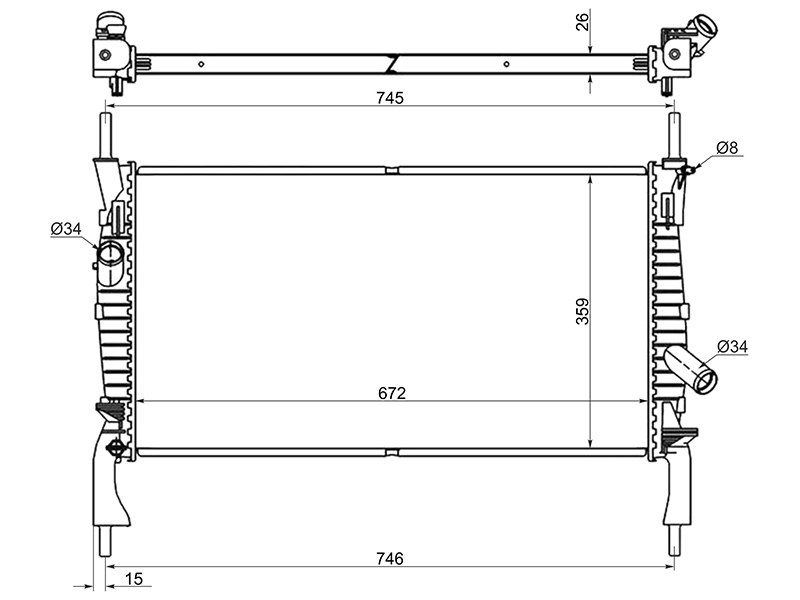 SAT Радиатор Ford Transit 06-14