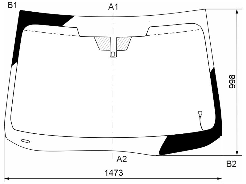 XYG Стекло лобовое (Обогрев щеток/ Две камеры/ USA) Subaru Legacy 19-22 / Outback 19-22