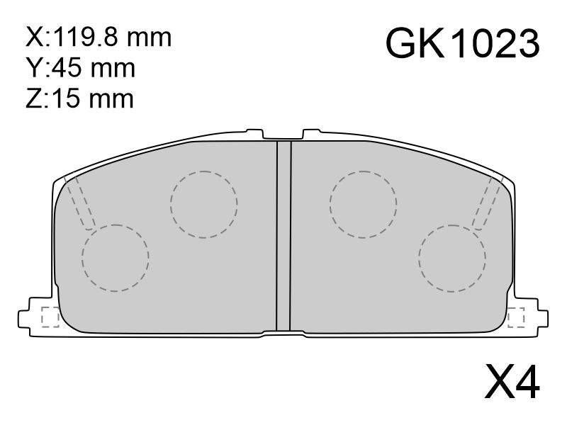 Деталь CTR Колодки тормозные (Спереди) Toyota Caldina (T190) 92-02 / Camry Japan 82-92