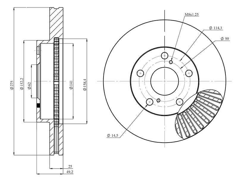 HOSU Диск тормозной перед TOYOTA RAV4 ACA/ZCA2# 00-/Camry SV32/33 ZX/GT/VX 90-94