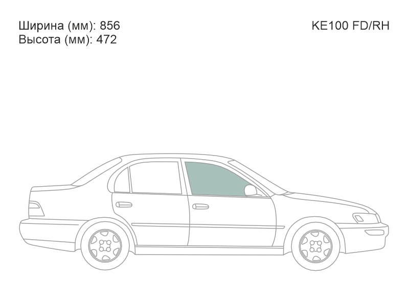 XYG Стекло боковое опускное (Спереди/ Справа/ Цвет зеленый) Toyota Corolla (E100) 91-02 / Corolla FX 92-95