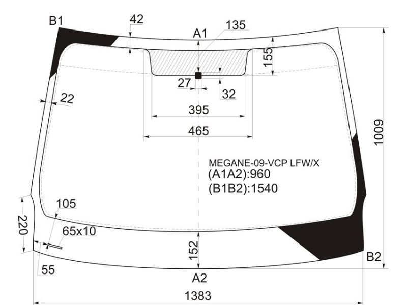 XYG Стекло лобовое Renault Fluence 09-17 / Megane 08-16