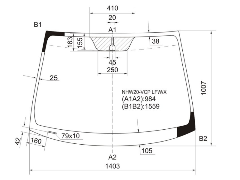 XYG Стекло лобовое Toyota Prius (NHW20) 03-11