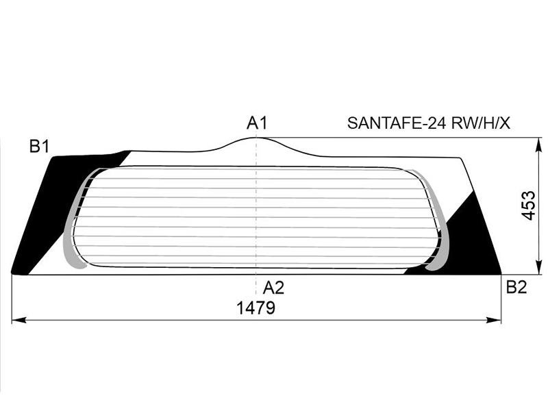 XYG Стекло заднее (Цвет зеленый/ Обогрев) Hyundai Santa Fe 23