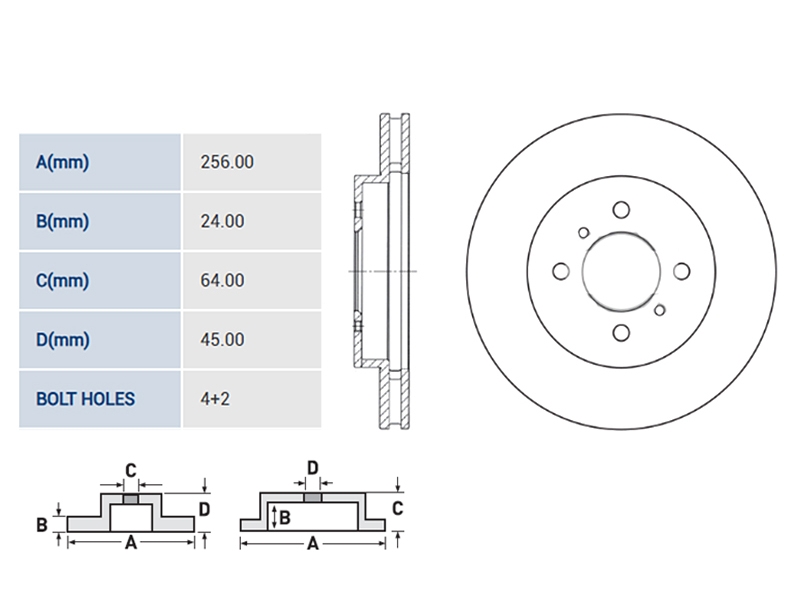 HI-Q/SANGSIN BRAKE Диск тормозной (Спереди) Mitsubishi Lancer 91-10 / Lancer Cedia 00-03