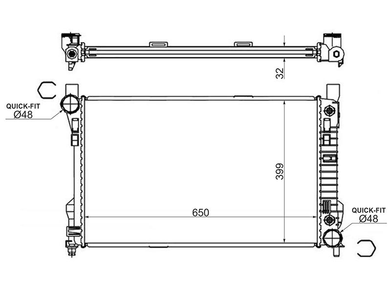 SAT Радиатор Mercedes-Benz C-Class 00-08 / CLK-Class 02-10