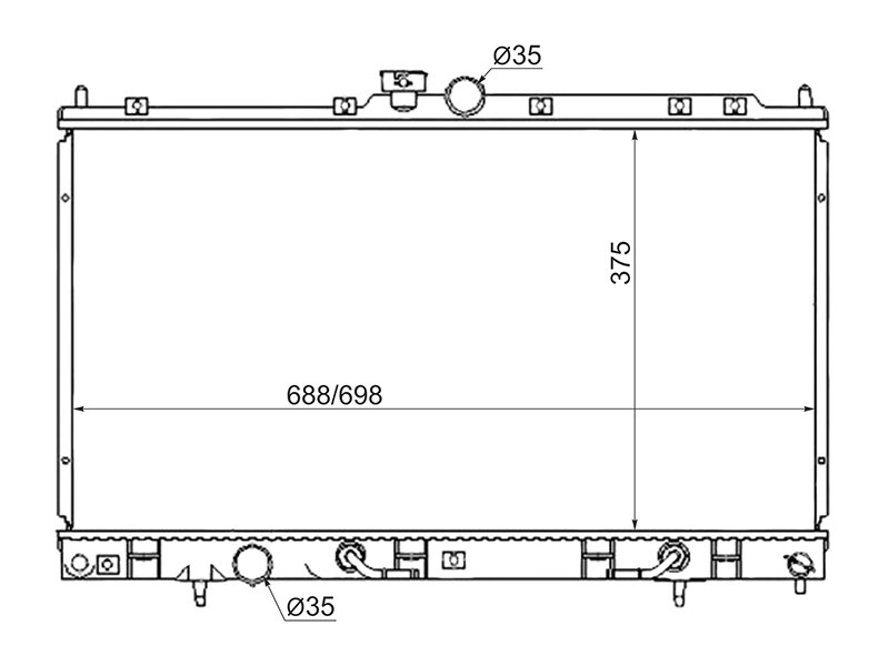 SAT Радиатор Mitsubishi Lancer 02-10 / Lancer Cedia 00-03