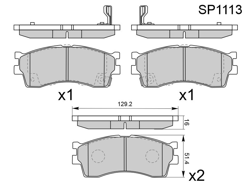 HI-Q/SANGSIN BRAKE Колодки тормозные (Спереди) Kia Rio 00-02 / Spectra 00-11