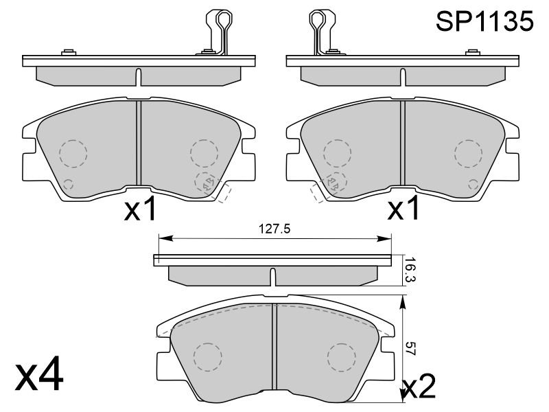 HI-Q/SANGSIN BRAKE Колодки тормозные (Спереди) Mitsubishi Delica 79-07 / L200 86-05