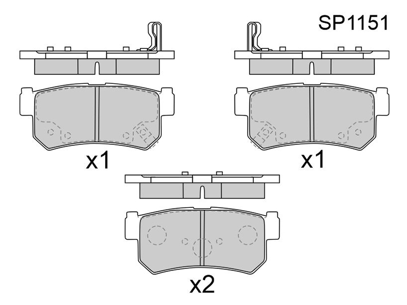 HI-Q/SANGSIN BRAKE Колодки тормозные (Сзади) SsangYong Actyon 05- / Actyon Sports 06-16