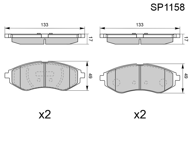 HI-Q/SANGSIN BRAKE Колодки тормозные (Спереди) Chevrolet Aveo 02-15 / Daewoo Kalos 02-08