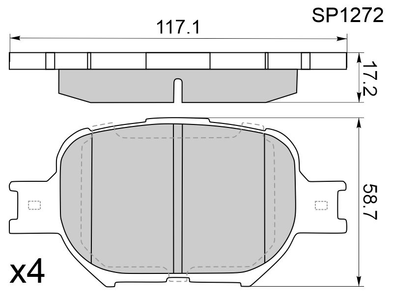 Деталь HI-Q/SANGSIN BRAKE Колодки тормозные (Спереди) Toyota Allion (T260) 07-16 / Caldina 02-07