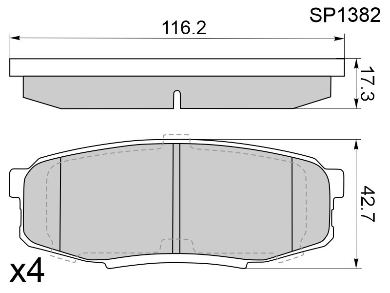 Деталь HI-Q/SANGSIN BRAKE Колодки тормозные (Сзади) Toyota Land Cruiser (J200) 07-21 / Lexus LX 07-23