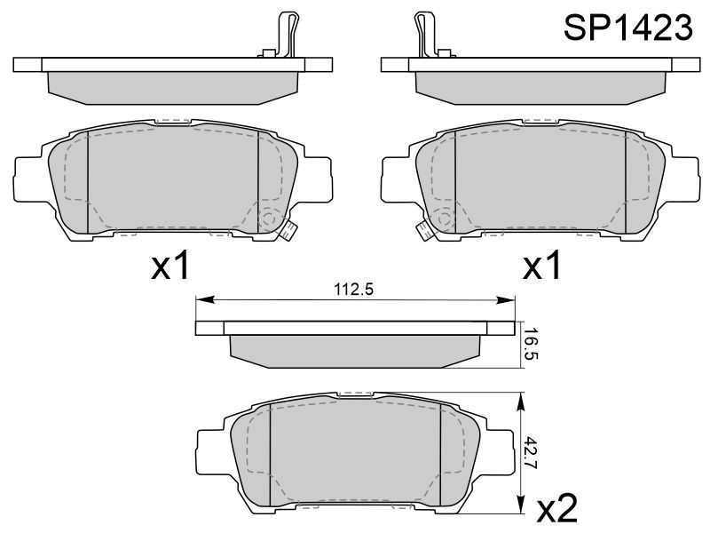 HI-Q/SANGSIN BRAKE Колодки тормозные (Сзади) Toyota Ipsum (ACM20) 01-09 / Noah 07-13