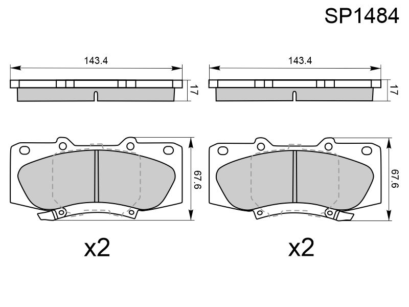 Деталь HI-Q/SANGSIN BRAKE Колодки тормозные (Спереди) Toyota Hilux Pick Up 04- / Fortuner 04-20