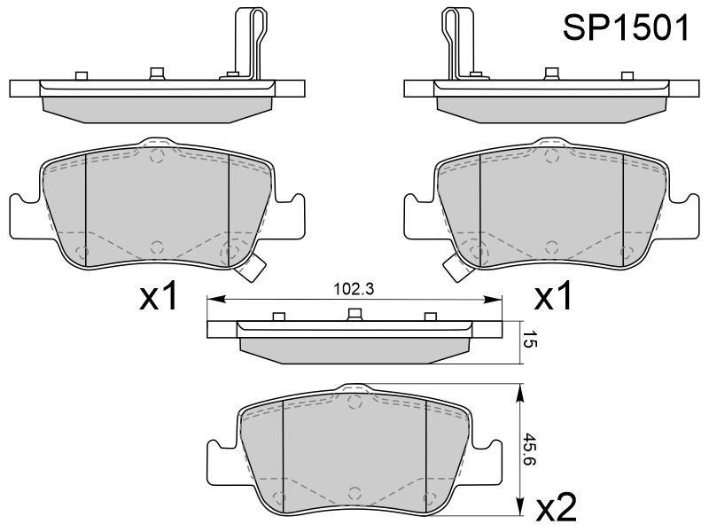 Деталь HI-Q/SANGSIN BRAKE Колодки тормозные (Сзади) Toyota Corolla (E150,E180) 06-19 / Auris 06-18