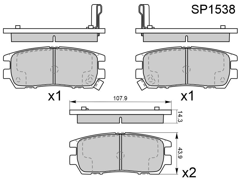 HI-Q/SANGSIN BRAKE Колодки тормозные (Сзади) Mitsubishi Delica 94-07 / Pajero 91-00