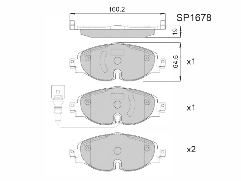 HI-Q/SANGSIN BRAKE Колодки тормозные (Спереди) Audi A3 12- / Q3 18