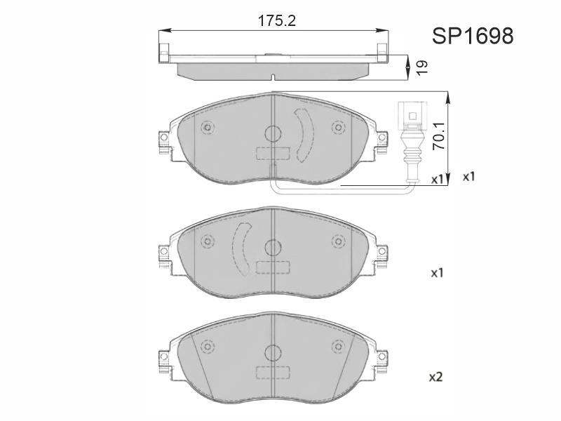 HI-Q/SANGSIN BRAKE Колодки тормозные (Спереди) Audi A3 12-19 / Q3 18