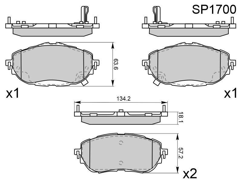 Деталь HI-Q/SANGSIN BRAKE Колодки тормозные (Спереди) Toyota Corolla (E180,E210) 12-22 / Auris 12-18