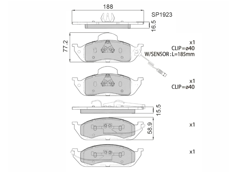 HI-Q/SANGSIN BRAKE Колодки тормозные (Спереди) Mercedes-Benz M-Class 97-05