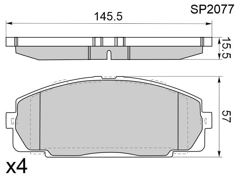 Деталь HI-Q/SANGSIN BRAKE Колодки тормозные (Спереди) Toyota Hiace 82-20 / Grand Hiace 99-02