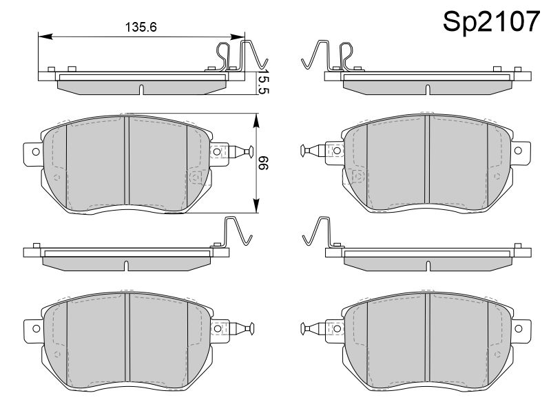 HI-Q/SANGSIN BRAKE Колодки тормозные (Спереди) Infiniti FX35 02-08 / Nissan Murano 07-16