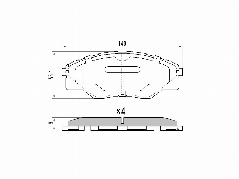 Деталь SAT Колодки тормозные (Спереди) Toyota Hilux Pick Up 04-20 / Hilux Surf 05-09