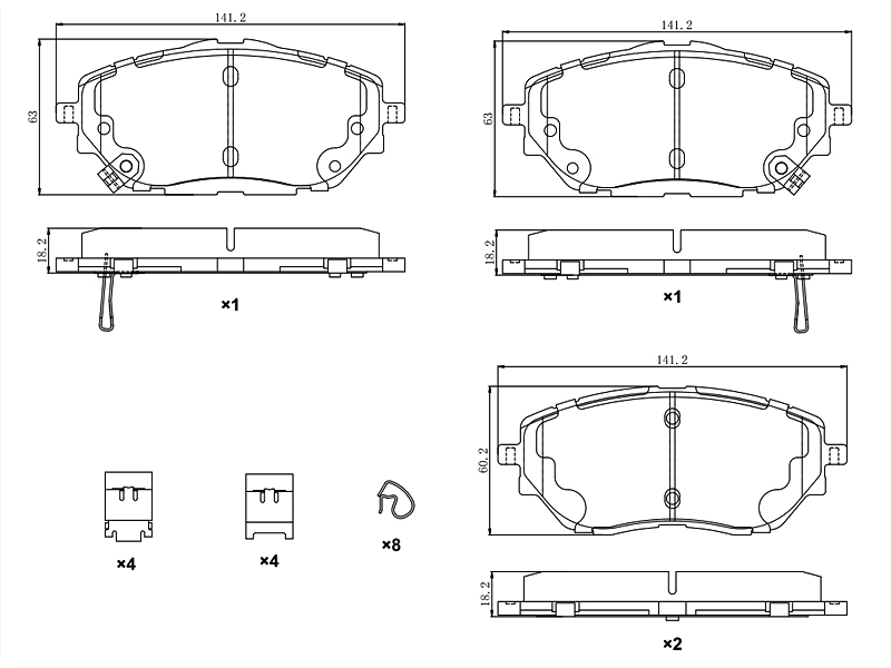SAT Колодки тормозные (Спереди) Toyota C-HR 16- / Corolla (E210) 18