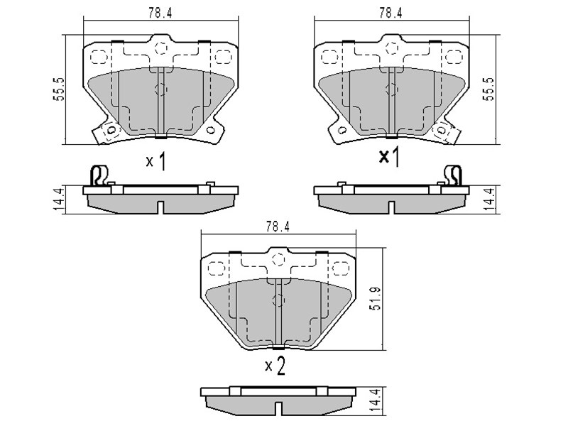 Деталь SAT Колодки тормозные (Сзади) Toyota Corolla (E120) 00-07 / Corolla Fielder 00-06