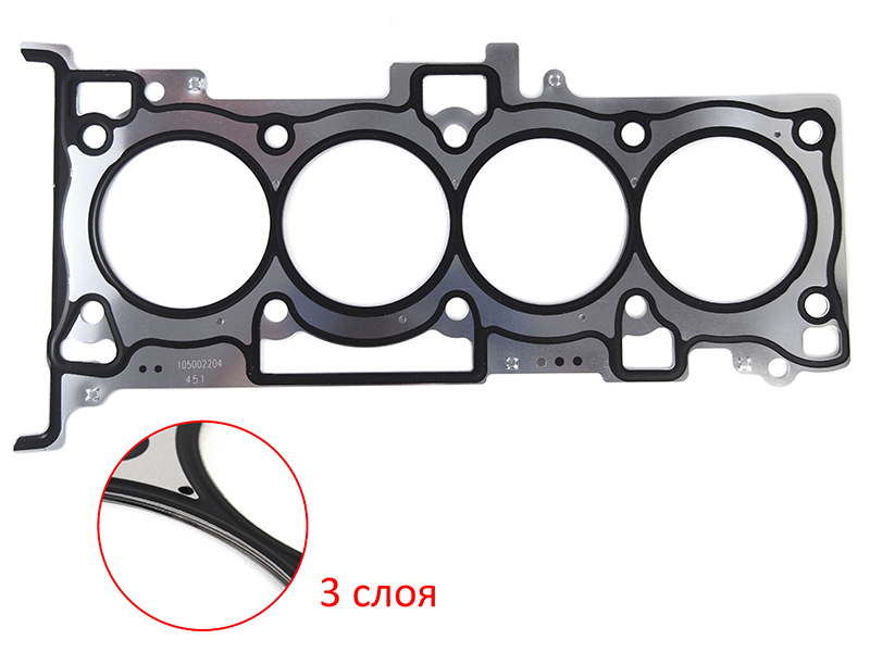 SAT Прокладка головки блока цилиндров Mitsubishi Outlander 05-12 / Delica D:5 07-19 4B12 (Металл)