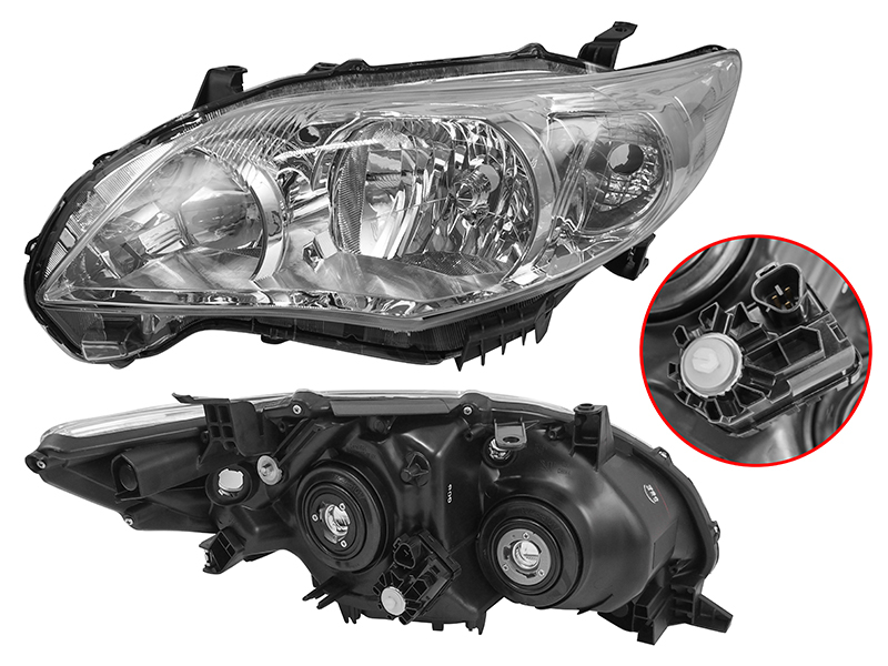 Деталь SAT Фара Toyota Corolla (E150) 10-13 (Слева/ Галоген/ С электрокорректором)