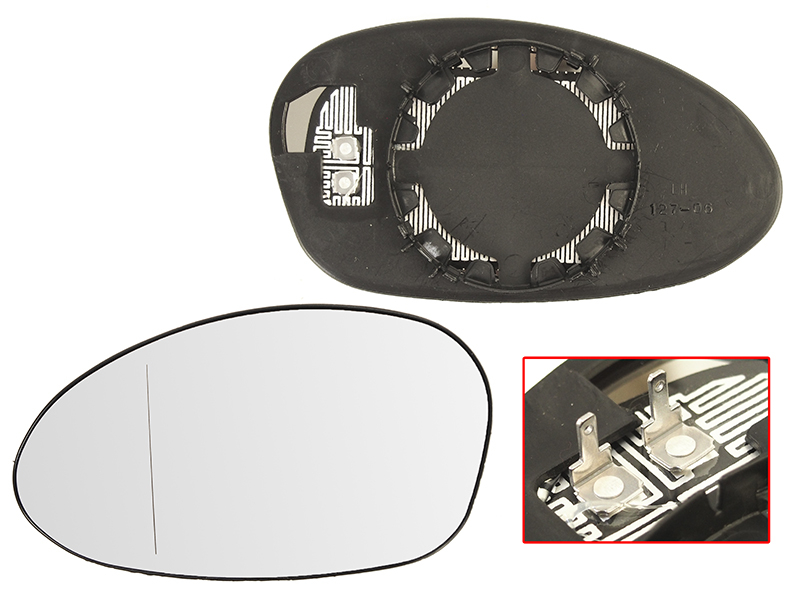 SAT Полотно зеркала BMW 1-Series 04-07 / 3-Series 05-10 (Слева/ Обогрев/ асферическое)