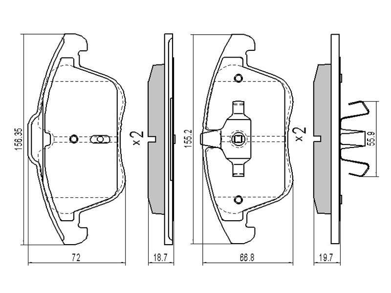 SAT Колодки тормозные (Спереди) Ford Mondeo 07-15 / Volvo S60 10-18