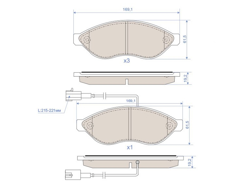 SAT Колодки тормозные (Спереди/ Усиленные) Peugeot Boxer 06-14 / Citroen Jumper 06-14