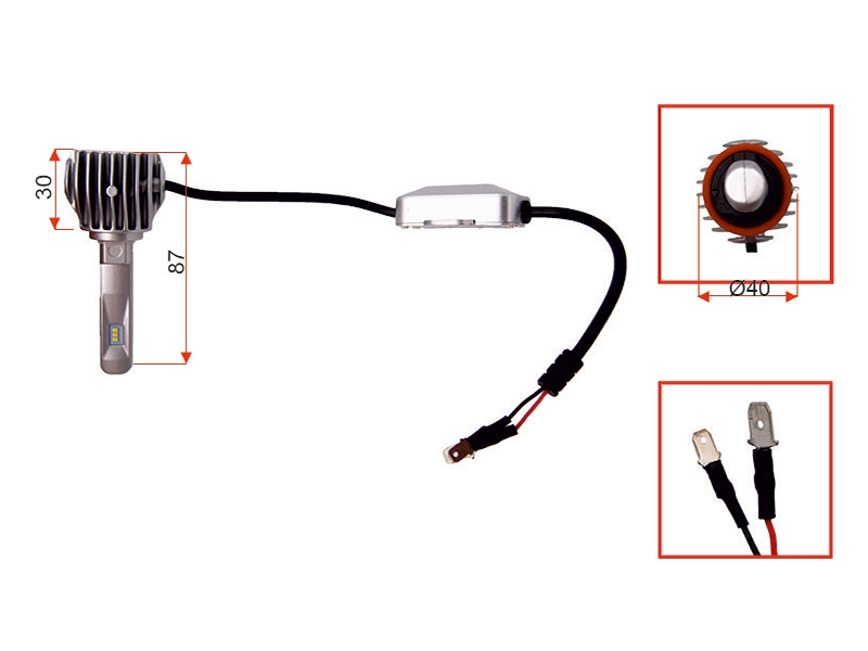 Деталь SAT Лампа (H1/ LED/ Комплект/ 65w 6000lm 6000K CANBUS)
