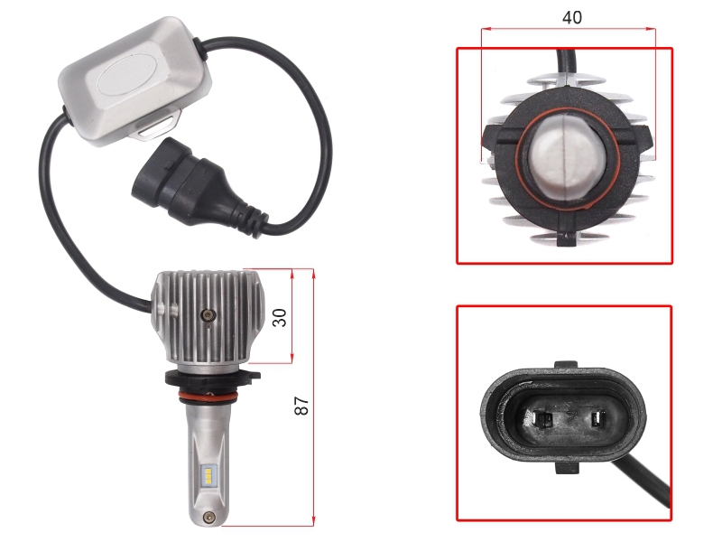 SAT Лампа (HB3/ LED/ Комплект/ 20W 1800LM CANBUS)