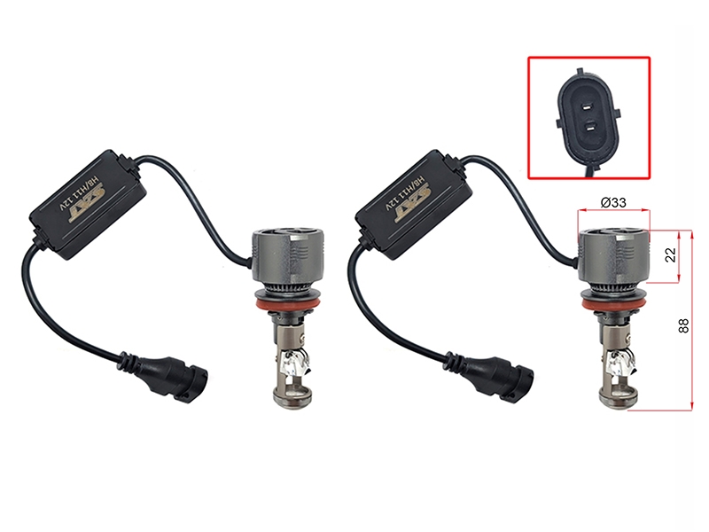 SAT Лампа (H8/H11/ LED/ Комплект/ 27W 6500K линза)