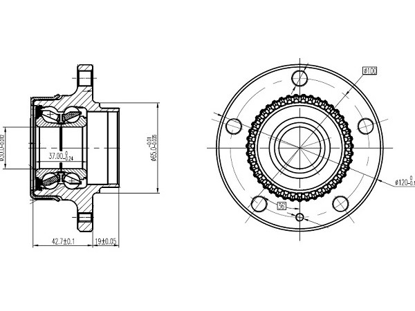 SAT Ступичный узел FAW Bestune T77 18- / Audi A3 96-03 (Справа=Слева/ Сзади)