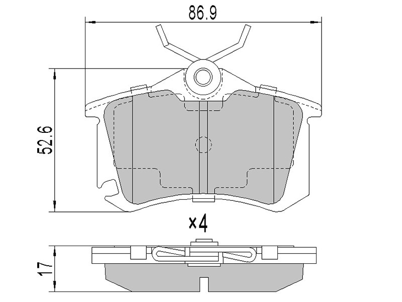 SAT Колодки тормозные (Сзади) Audi A3 96-13 / A4 94-09