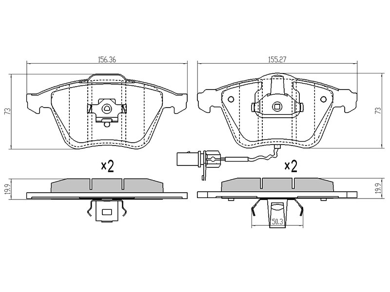 SAT Колодки тормозные (Спереди) Audi A3 03-13 / Volkswagen Golf 03-16