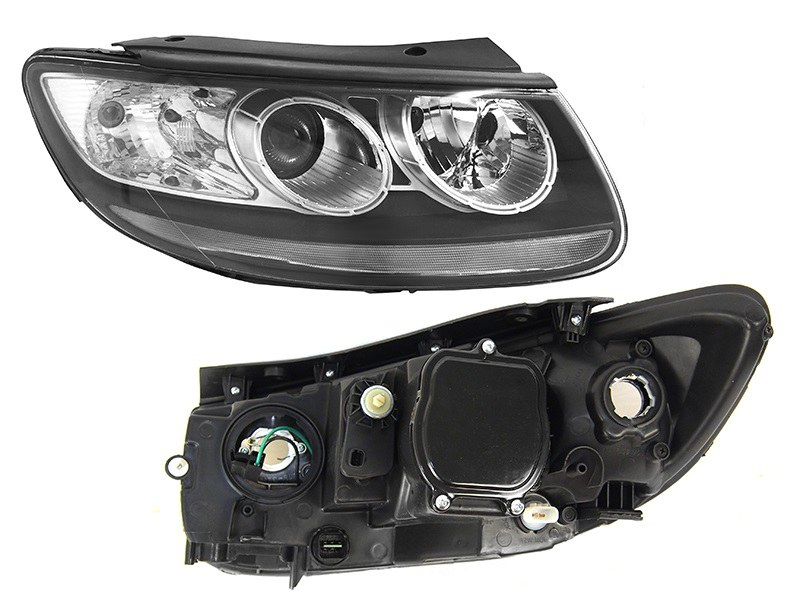 SAT Фара Hyundai Santa Fe 05-12 (Справа/ Галоген/ С электрокорректором)