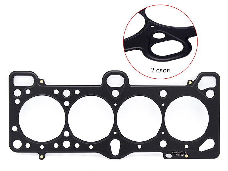 SAT Прокладка головки блока цилиндров Hyundai Elantra 00-03 / Kia Cerato 04-07 G4ED;G4EE (Металл)