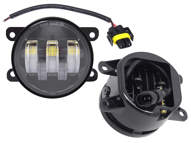SAT Фара противотуманная (Справа=Слева/ LED/ Белый + Жёлтый / 6500K/3000K / 900LM / 14W) Ford Focus 04-19 / Renault Logan 04-22
